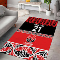 New Zealand Rugby Pacific Custom Area Rug Whatumoana Maori Kowhaiwhai Pattern