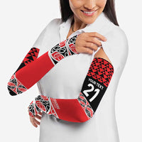 New Zealand Rugby Pacific Custom Arm Sleeves Whatumoana Maori Kowhaiwhai Pattern - Polynesian Pride