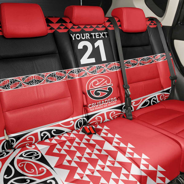 MAORI KOWHAIWHAI WHITE AND RED CAR SEAT COVER UNIVERSAL FIT
