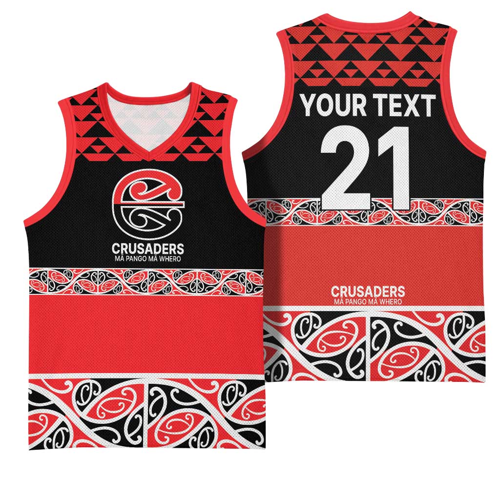 New Zealand Rugby Pacific Custom Basketball Jersey Whatumoana Maori Kowhaiwhai Pattern - Polynesian Pride