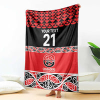 New Zealand Rugby Pacific Custom Blanket Whatumoana Maori Kowhaiwhai Pattern
