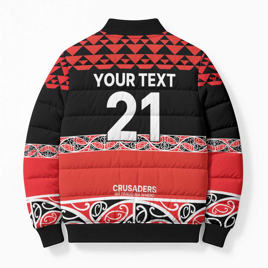 New Zealand Rugby Pacific Custom Bomber Puffer Jacket Whatumoana Maori Kowhaiwhai Pattern - Polynesian Pride