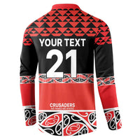 New Zealand Rugby Pacific Custom Button Sweatshirt Whatumoana Maori Kowhaiwhai Pattern