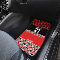 New Zealand Rugby Pacific Custom Car Mats Whatumoana Maori Kowhaiwhai Pattern
