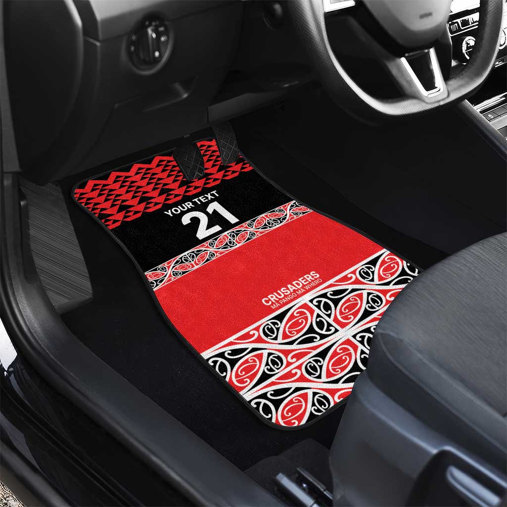 New Zealand Rugby Pacific Custom Car Mats Whatumoana Maori Kowhaiwhai Pattern