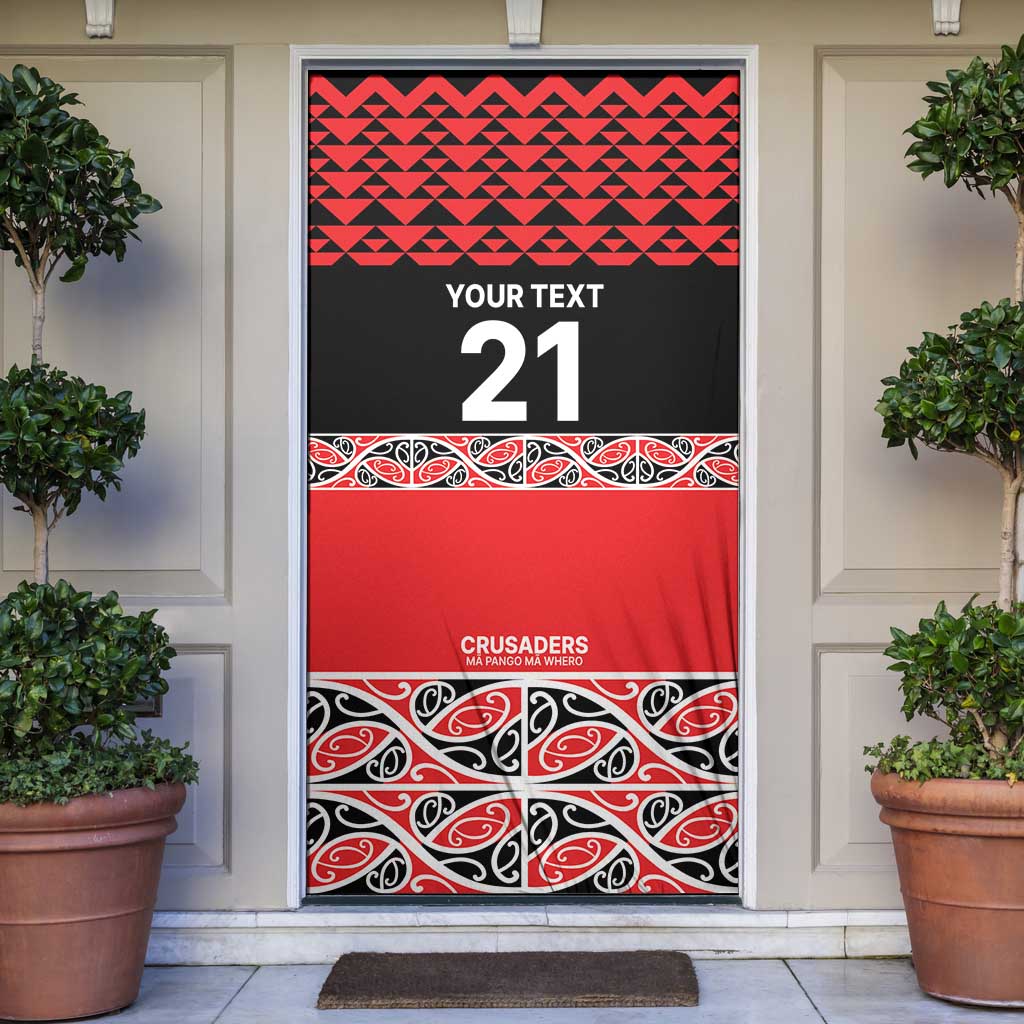 New Zealand Rugby Pacific Custom Door Cover Whatumoana Maori Kowhaiwhai Pattern - Polynesian Pride