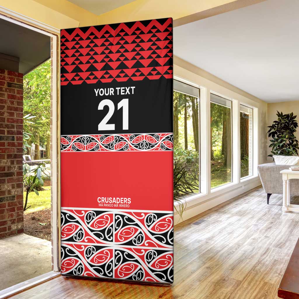 New Zealand Rugby Pacific Custom Door Cover Whatumoana Maori Kowhaiwhai Pattern - Polynesian Pride