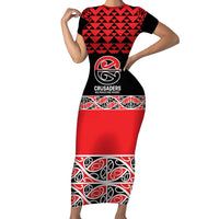 New Zealand Rugby Pacific Custom Family Matching Short Sleeve Bodycon Dress and Hawaiian Shirt Whatumoana Maori Kowhaiwhai Pattern