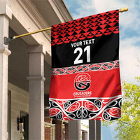 New Zealand Rugby Pacific Custom Garden Flag Whatumoana Maori Kowhaiwhai Pattern