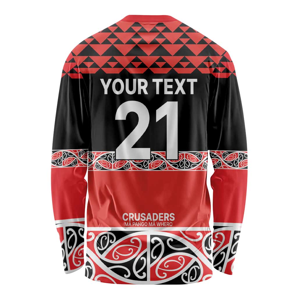 New Zealand Rugby Pacific Custom Long Sleeve Shirt Whatumoana Maori Kowhaiwhai Pattern