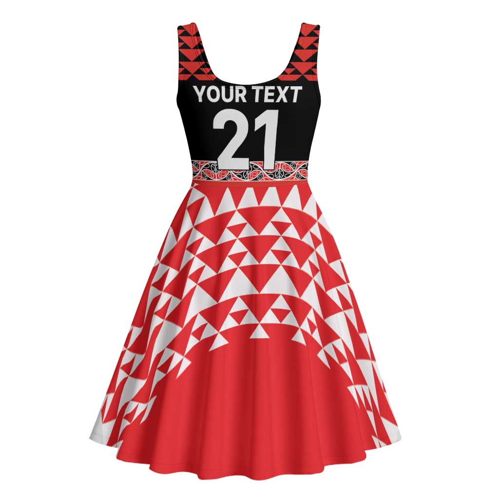 New Zealand Rugby Pacific Custom Midi Dress Whatumoana Maori Kowhaiwhai Pattern - Polynesian Pride