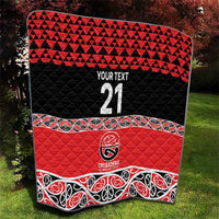 New Zealand Rugby Pacific Custom Quilt Whatumoana Maori Kowhaiwhai Pattern