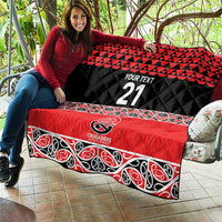New Zealand Rugby Pacific Custom Quilt Whatumoana Maori Kowhaiwhai Pattern