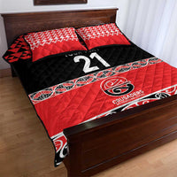 New Zealand Rugby Pacific Custom Quilt Bed Set Whatumoana Maori Kowhaiwhai Pattern