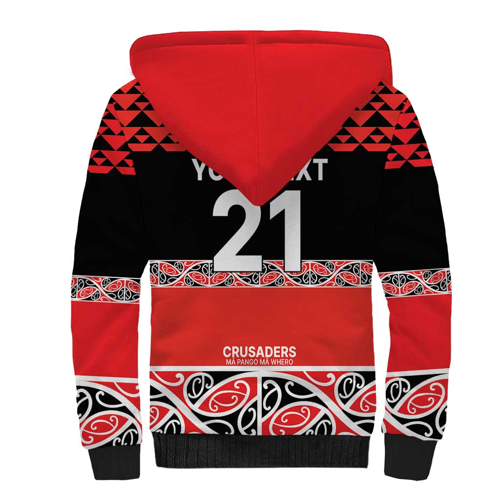 New Zealand Rugby Pacific Custom Sherpa Hoodie Whatumoana Maori Kowhaiwhai Pattern