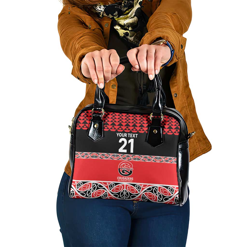 New Zealand Rugby Pacific Custom Shoulder Handbag Whatumoana Maori Kowhaiwhai Pattern