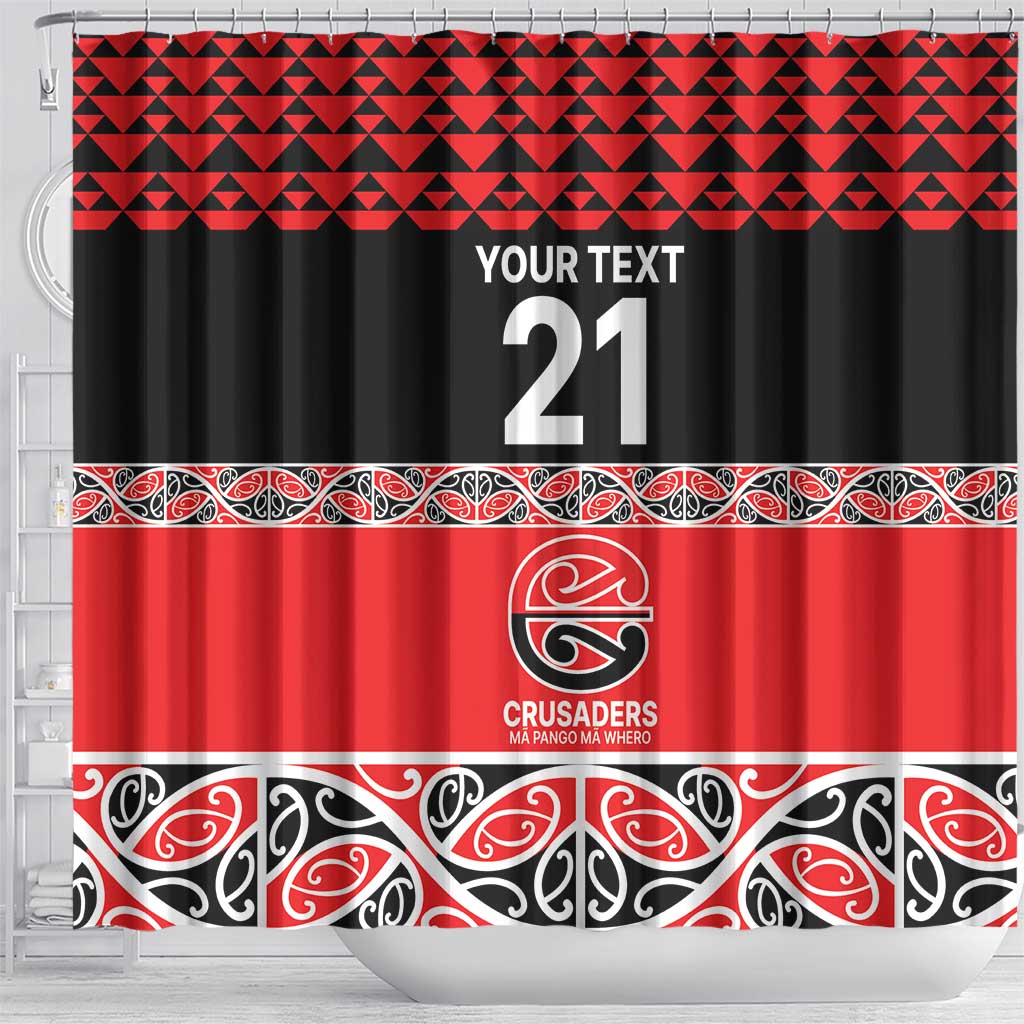 New Zealand Rugby Pacific Custom Shower Curtain Whatumoana Maori Kowhaiwhai Pattern