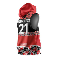 New Zealand Rugby Pacific Custom Sleeveless Hoodie Whatumoana Maori Kowhaiwhai Pattern - Polynesian Pride