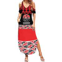 New Zealand Rugby Pacific Custom Summer Maxi Dress Whatumoana Maori Kowhaiwhai Pattern