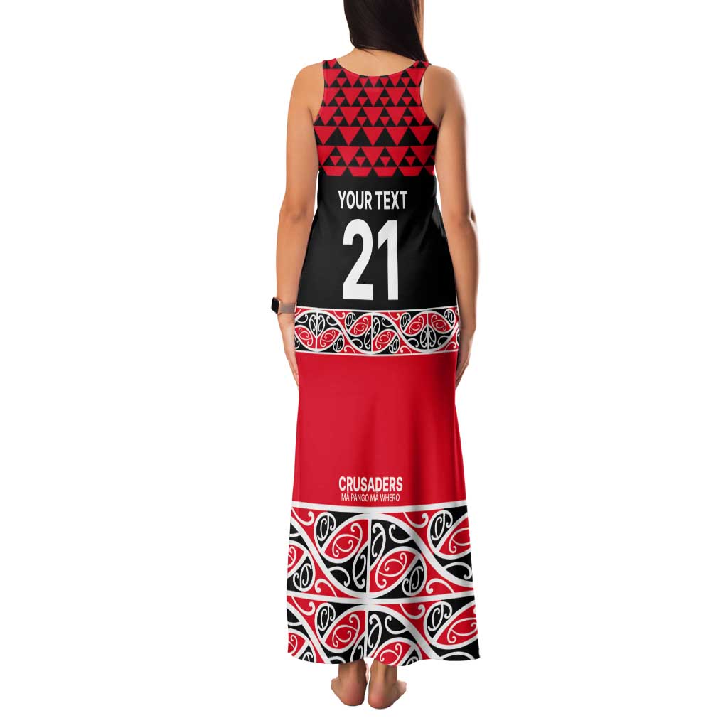 New Zealand Rugby Pacific Custom Tank Maxi Dress Whatumoana Maori Kowhaiwhai Pattern
