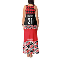 New Zealand Rugby Pacific Custom Tank Maxi Dress Whatumoana Maori Kowhaiwhai Pattern