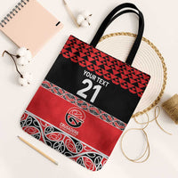 New Zealand Rugby Pacific Custom Tote Bag Whatumoana Maori Kowhaiwhai Pattern - Polynesian Pride