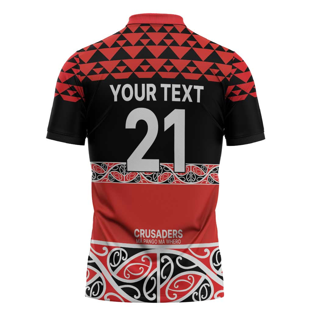 New Zealand Rugby Pacific Custom Zipper Polo Shirt Whatumoana Maori Kowhaiwhai Pattern - Polynesian Pride