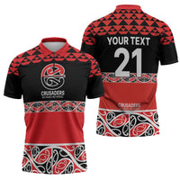 New Zealand Rugby Pacific Custom Zipper Polo Shirt Whatumoana Maori Kowhaiwhai Pattern - Polynesian Pride
