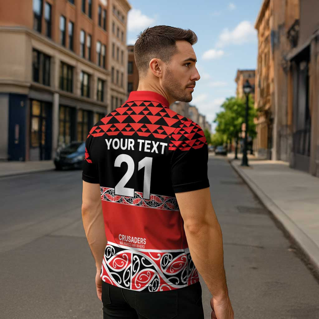 New Zealand Rugby Pacific Custom Zipper Polo Shirt Whatumoana Maori Kowhaiwhai Pattern - Polynesian Pride