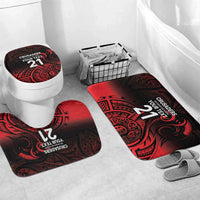New Zealand Rugby Pacific Custom Bathroom Set Whatumoana Maori Tribal Tattoo - Polynesian Pride