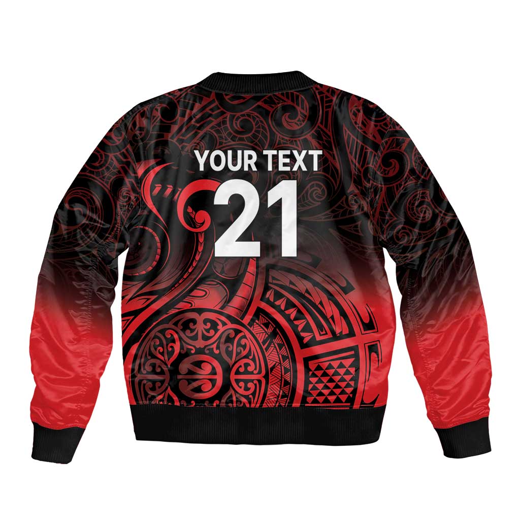 New Zealand Rugby Pacific Custom Bomber Jacket Whatumoana Maori Tribal Tattoo