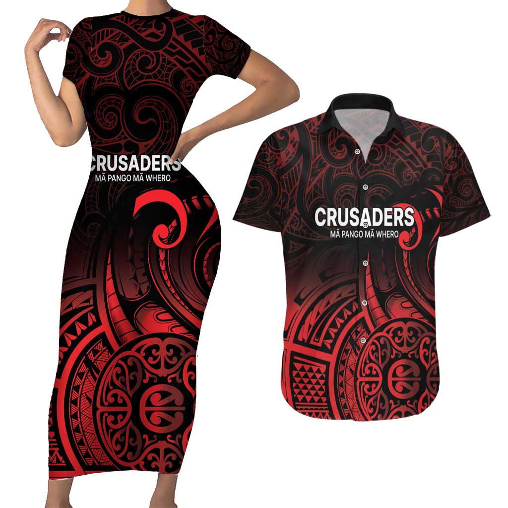 New Zealand Rugby Pacific Custom Couples Matching Short Sleeve Bodycon Dress and Hawaiian Shirt Whatumoana Maori Tribal Tattoo
