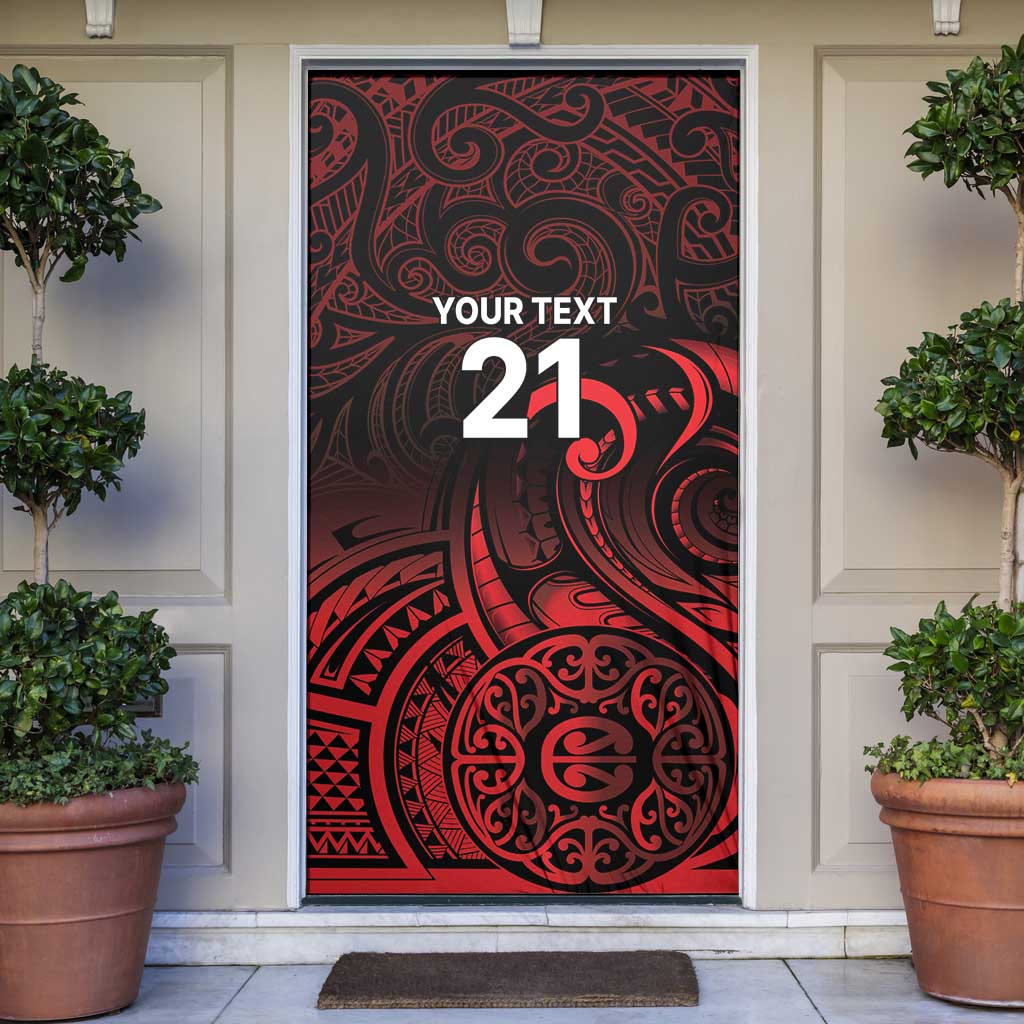 New Zealand Rugby Pacific Custom Door Cover Whatumoana Maori Tribal Tattoo - Polynesian Pride