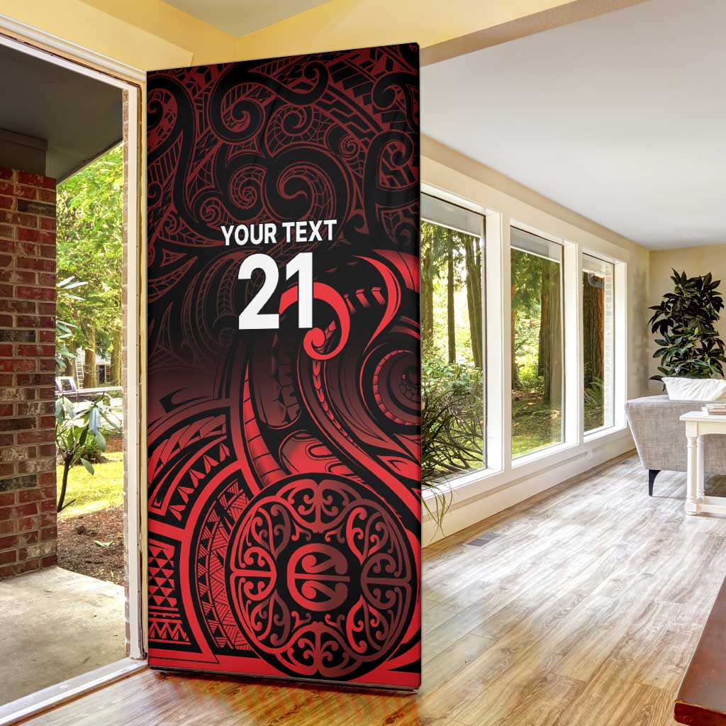 New Zealand Rugby Pacific Custom Door Cover Whatumoana Maori Tribal Tattoo - Polynesian Pride