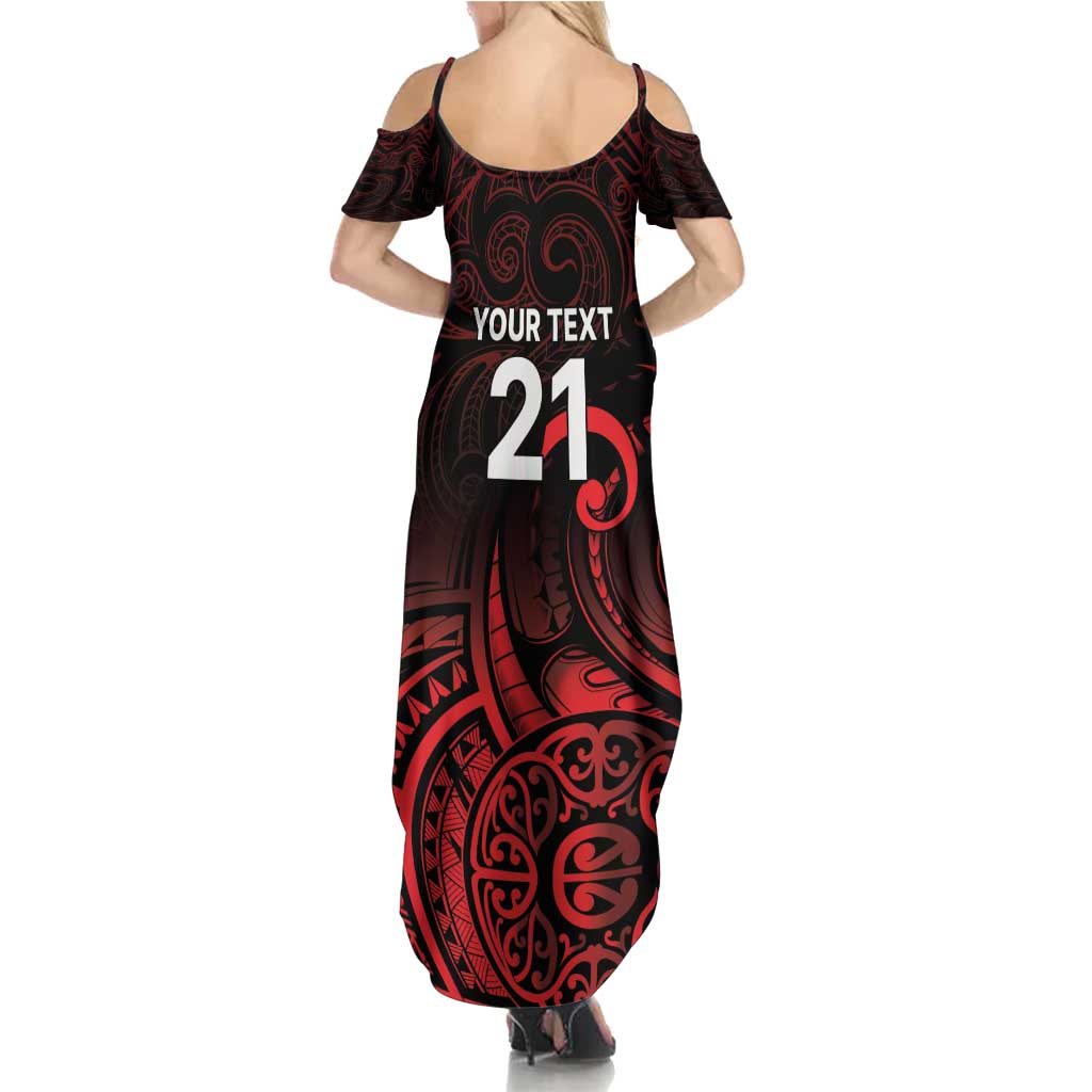 New Zealand Rugby Pacific Custom Family Matching Summer Maxi Dress and Hawaiian Shirt Whatumoana Maori Tribal Tattoo