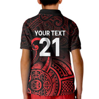 New Zealand Rugby Pacific Custom Kid Polo Shirt Whatumoana Maori Tribal Tattoo
