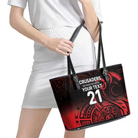 New Zealand Rugby Pacific Custom Leather Tote Bag Whatumoana Maori Tribal Tattoo