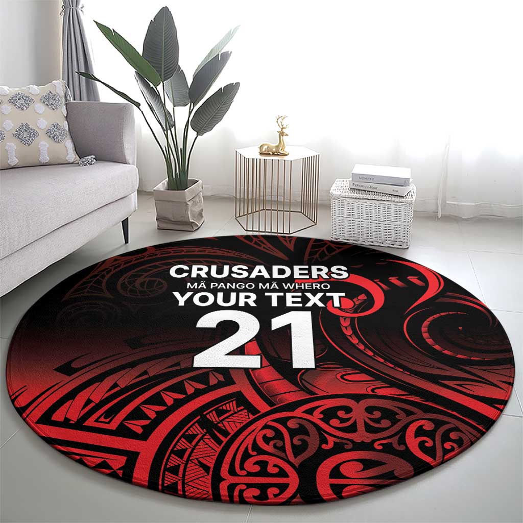 New Zealand Rugby Pacific Custom Round Carpet Whatumoana Maori Tribal Tattoo