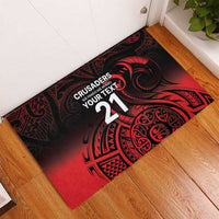 New Zealand Rugby Pacific Custom Rubber Doormat Whatumoana Maori Tribal Tattoo