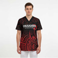 New Zealand Rugby Pacific Custom Scrub Top Whatumoana Maori Tribal Tattoo - Polynesian Pride