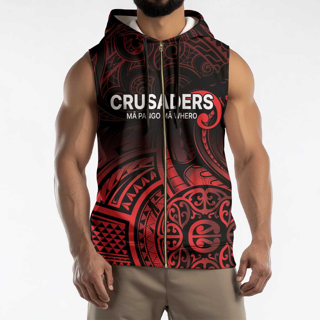New Zealand Rugby Pacific Custom Sleeveless Zip Hoodie Whatumoana Maori Tribal Tattoo - Polynesian Pride