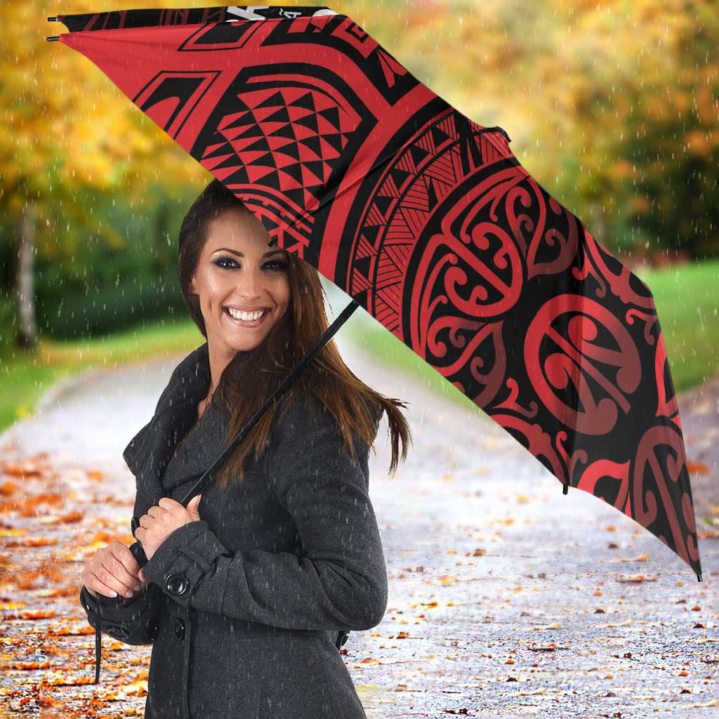 New Zealand Rugby Pacific Custom Umbrella Whatumoana Maori Tribal Tattoo - Polynesian Pride