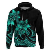 Polynesian Pride Plumeria Flowers Hoodie Polynesian Tribal Aqua Vibe LT9 Aqua - Polynesian Pride