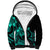 Polynesian Pride Plumeria Flowers Sherpa Hoodie Polynesian Tribal Aqua Vibe LT9 Unisex Aqua - Polynesian Pride