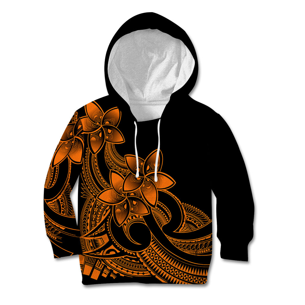 Polynesian Pride Plumeria Flowers Kid Hoodie Polynesian Tribal Gold Vibe LT9 Hoodie Gold - Polynesian Pride