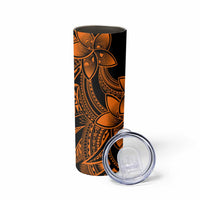Polynesian Tribal Plumeria Flowers Skinny Tumbler Gold Vibe