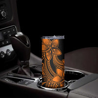 Polynesian Tribal Plumeria Flowers Skinny Tumbler Gold Vibe