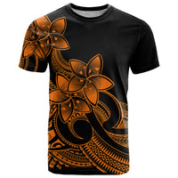 Polynesian Pride Plumeria Flowers T Shirt Polynesian Tribal Gold Vibe LT9 Gold - Polynesian Pride