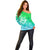 Polynesian Pride Plumeria Flowers Off Shoulder Sweater Polynesian Tribal Gradient Green LT9 - Polynesian Pride