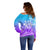 Polynesian Pride Plumeria Flowers Off Shoulder Sweater Polynesian Tribal Gradient Purple LT9 - Polynesian Pride